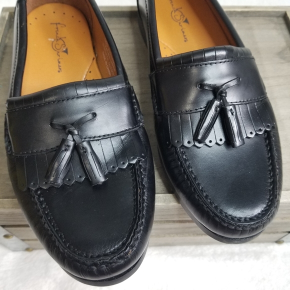 French Shriners Handcrafted Fringe Tasseled Loafers Leather Slip On Dres… - Picture 3 of 12